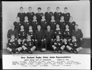 All Blacks, New Zealand junior representative rugby union team, vs British Isles, Wellington, 1966