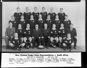 All Blacks, New Zealand representative rugby union team, vs South Africa, first test, Wellington, 1965