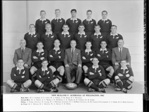 All Blacks, New Zealand representative rugby union team, vs Australia, first test, Wellington, 1962
