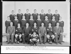 All Blacks, New Zealand representative rugby union team, vs France, second test, Wellington, 1961