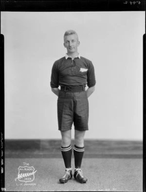 L M Johnson, member of the All Blacks, New Zealand representative rugby union team, tour of South Africa, 1928