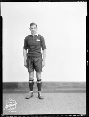 J P Swain, member of the All Blacks, New Zealand representative rugby union team, tour of South Africa, 1928