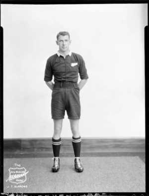 J T Burrows, member of the All Blacks, New Zealand representative rugby union team, tour of South Africa, 1928