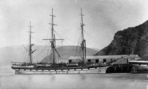 Sailing ship Trevelyan berthed at Port Chalmers