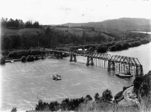 Overlooking the Waikato River, and Tuakau bridge under construction