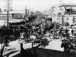Parade in Napier celebrating the end of the South African War