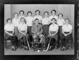 Technical Old Girls Hockey Club with trophies