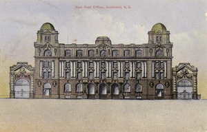 Drawing of the Post Office in Auckland