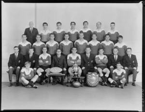 Petone Rugby Football Club, 1967 team with trophies.