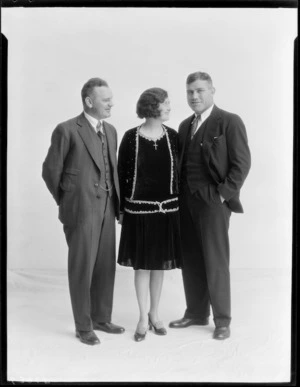Boxer Thomas Heeney with his wife Marion and [ referee Alan Maxwell?]
