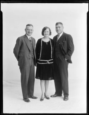 Boxer Thomas Heeney with his wife Marion and [referee Alan Maxwell?]