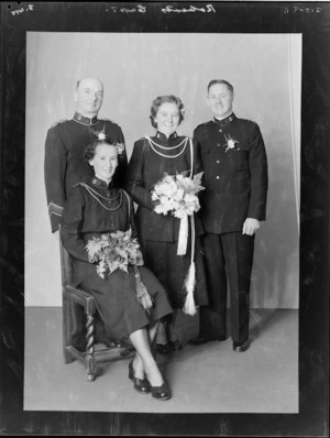 Unidentified wedding group, Salvation Army members
