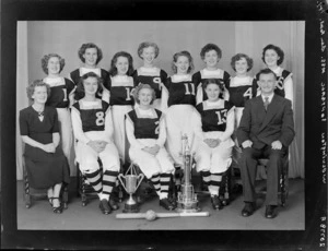 Women's Senior A, Wellington Softball Association representative team with trophies