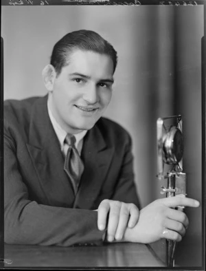 US wrestler and announcer, Mr Paul Boesch, with microphone