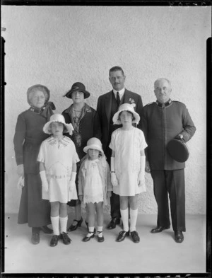 Possibly Commisioner Hoggard and his wife from the Masterton Salvation Army with the Hon J G Coates and his family