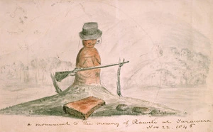 Taylor, Richard, 1805-1873 :A monument to the memory of Rawiti at Tarawera. Nov 22 1845