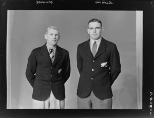 Mr E N T Tindill and Mr W N Carson, members of the All Blacks, New Zealand representative rugby union team
