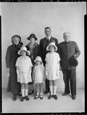 Probably Commissioner Hoggard of the Salvation Army with Hon J G Coates and family