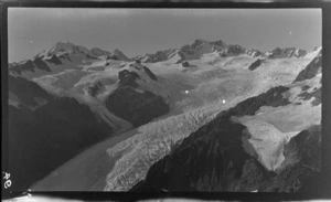 View of Mount Elie de Beaumont, the Minarets and the Franz Joseph Neve and Glacier, Westland National Park, West Coast Region