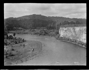 View of the Whanganui River with forest covered hill beyond, Kakahi District, Manawatu-Whanganui Region
