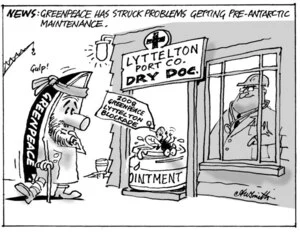 Smith, Ashley W, 1948- :'News- Greenpeace has struck problems getting pre-Antarctic maintenance'. 23 January 2013