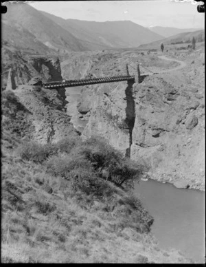 View of bridge over the Shotover River, Queenstown-Lakes District