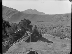 Rural area including bridge over the Shotover River, Queenstown-Lakes District
