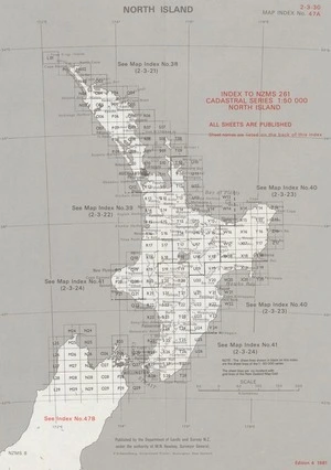 Index to NZMS 261 cadastral series 1:50 000. North Island.