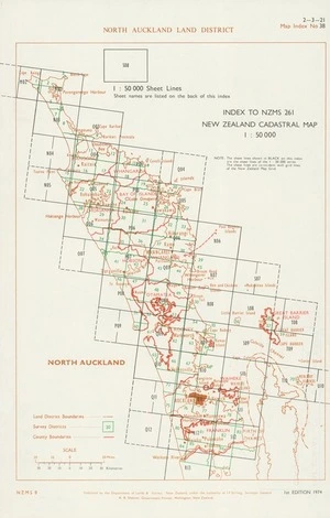 Index to NZMS 261 New Zealand cadastral map 1:50 000. North Auckland Land District [electronic resource].