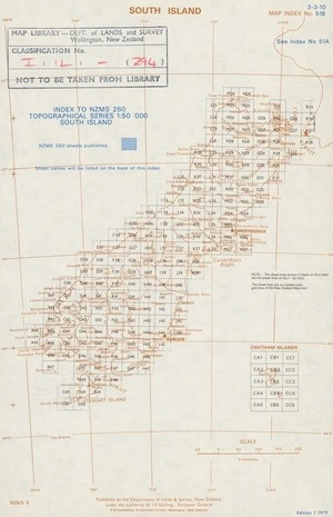 Index to NZMS 260 topographical series 1:50 000. South Island [electronic resource].