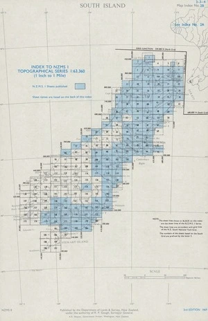 Index to NZMS 1 topographical series 1:63,360 (1 inch to 1 mile). South Island [electronic resource].