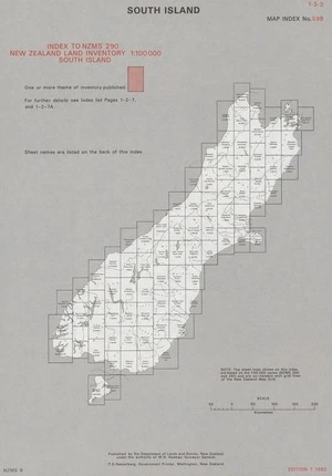 Index to NZMS 290 New Zealand land inventory 1:100 000. South Island [electronic resource].