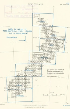 Index to N.Z.M.S. 19 topographical series 1:500,000 (1 inch to 8 miles approx) [electronic resource].