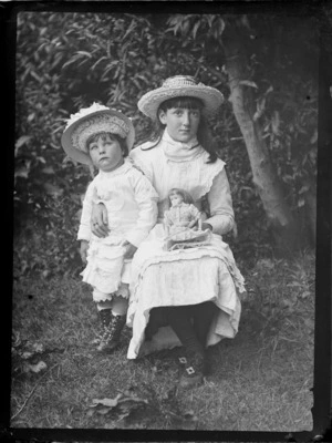 Unidentified girls taken in the garden, unknown location