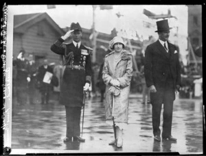 Duke and Duchess of York, and the Prime Minister of New Zealand, Gordon Coates, in Auckland