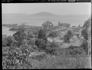 St Faith's Church, Mokoia Island and Lake Rotorua