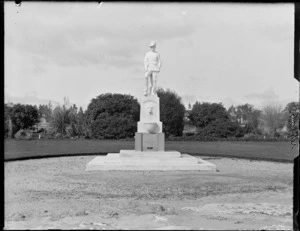 Statue of Sergeant Fred W Wylie, at Sanatorium Grounds, Rotorua Government Gardens, Bay of Plenty region