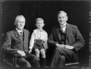 Sir William Hall-Jones with son and grandson