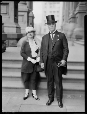 James Rolph Jr, Mayor of San Francisco, and his wife Annie - Photograph taken by Crown Studios