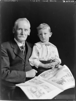 Sir William Hall-Jones with grandson