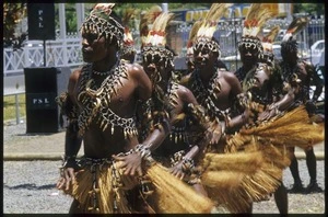 Papua New Guinean men performing Kutara at the 8th Festival of Pacific Arts, Noumea, New Caledonia