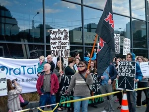 Demonstration at New Zealand Petroleum Summit, Wellington, September 2012