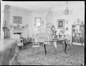 Living room area, probably of Mr B Sutherland, Homewood, Karori, Wellington