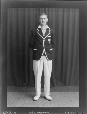 W Allcott, member of the New Zealand representative cricket team, tour of the United Kingdom, 1931