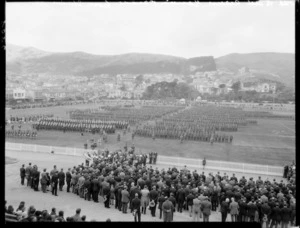 Anzac Day garrison parade at the Basin Reserve, Wellington