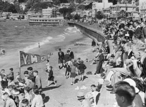 YMCA Swimming and Lifesaving Club's beach gala day, Oriental Bay, Wellington