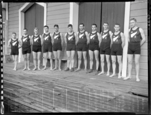 New Zealand Olympic rowing crew [in Wellington?]