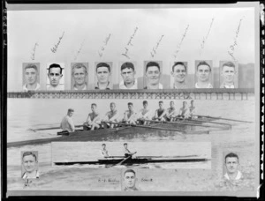 Autographed photographic montage of the New Zealand Olympic rowing crew