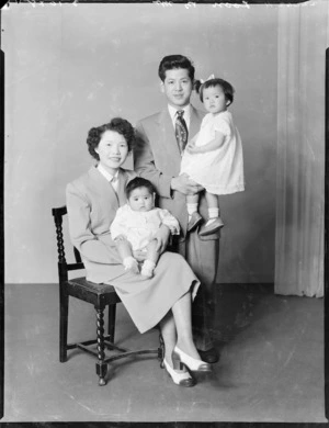Mr Brian Loon, his wife Wai Oi, and their children