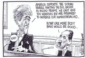 Scott, Thomas, 1947- :'America supports the Syrian rebels fighting the evil Bashir Al-Assad regime...' 2 March 2013
